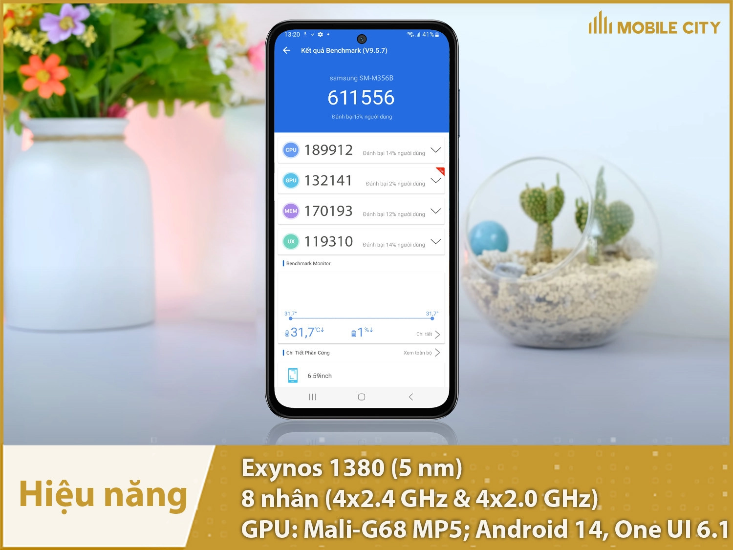 Hiệu năng mạnh mẽ với Exynos 1380