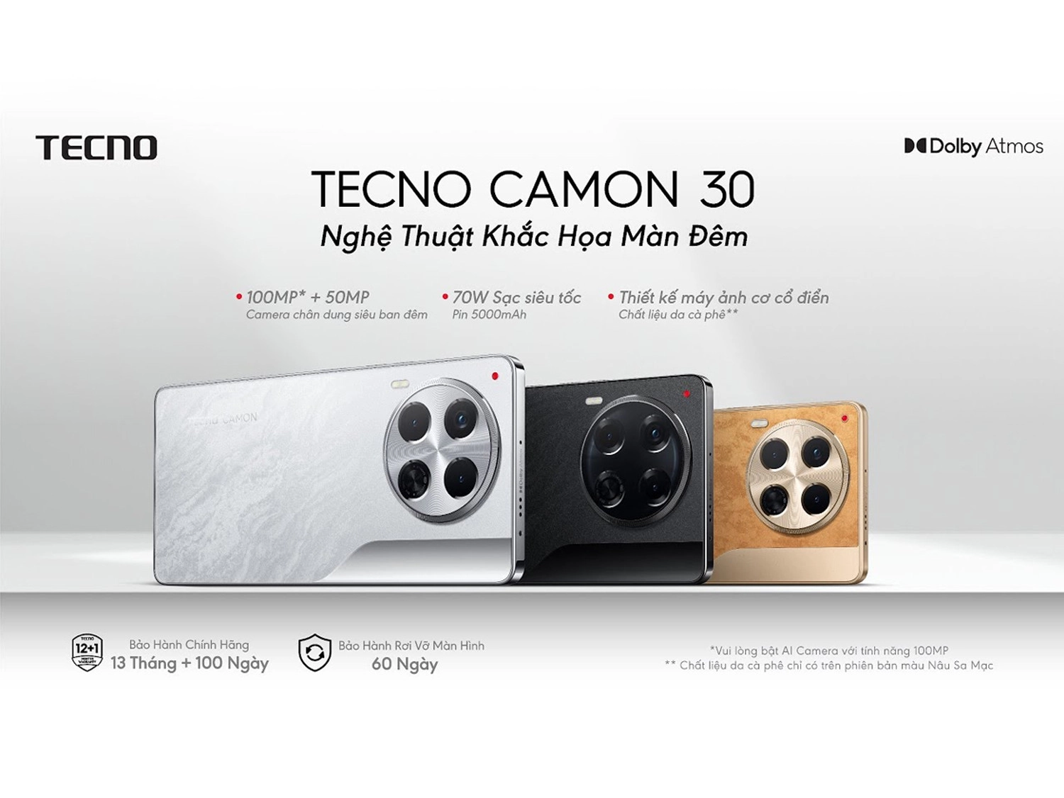 Các tùy chọn màu sắc của Tecno CAMON 30