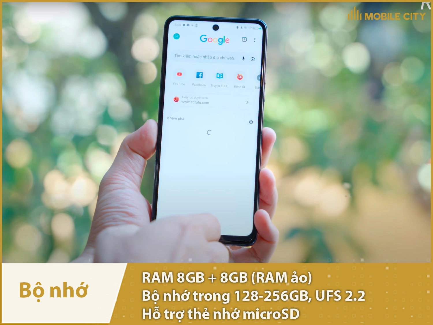 RAM 8GB; bộ nhớ trong 128-256GB