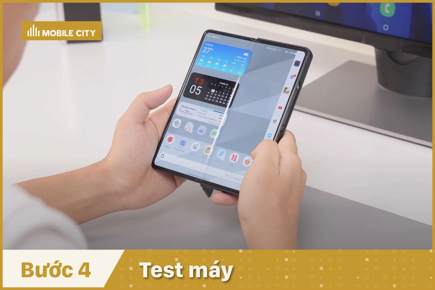 Thay bản lề Samsung Galaxy Z Fold, test máy