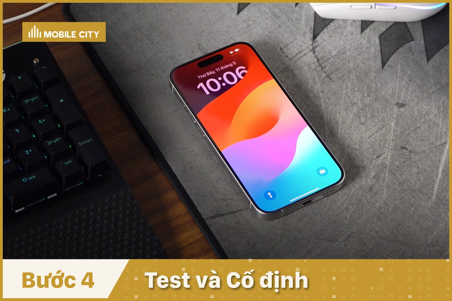 Thay Pin iPhone 15 Pro, test và cố định