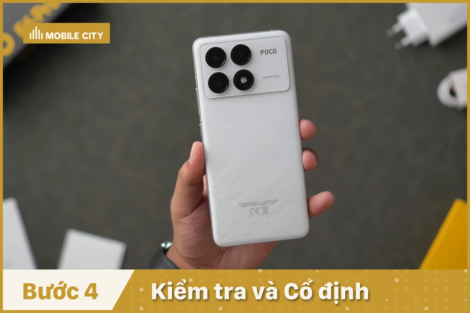 Thay mặt kính sau Xiaomi POCO F6 Pro, kiểm tra và cố định