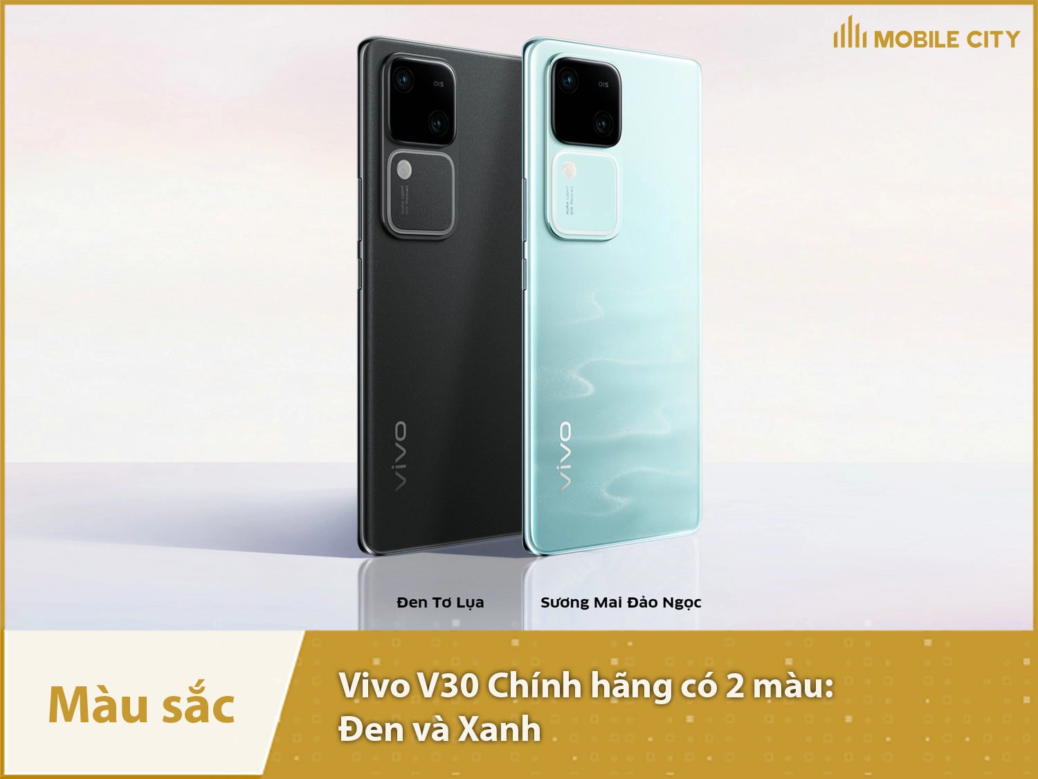 Vivo V30 5G có 2 màu sắc Đen và Xanh