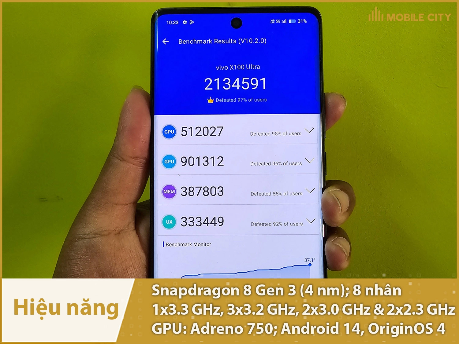 Vivo X100 Ultra có hiệu năng siêu mạnh với chip Snapdragon 8 Gen 3