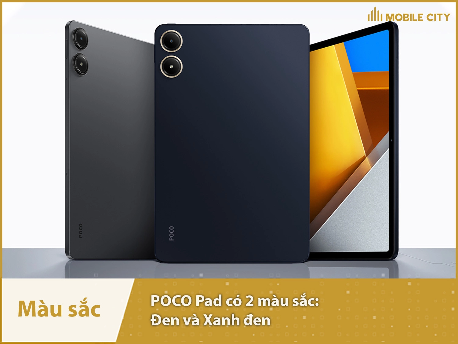 POCO Pad có 2 màu Đen và Xanh đen