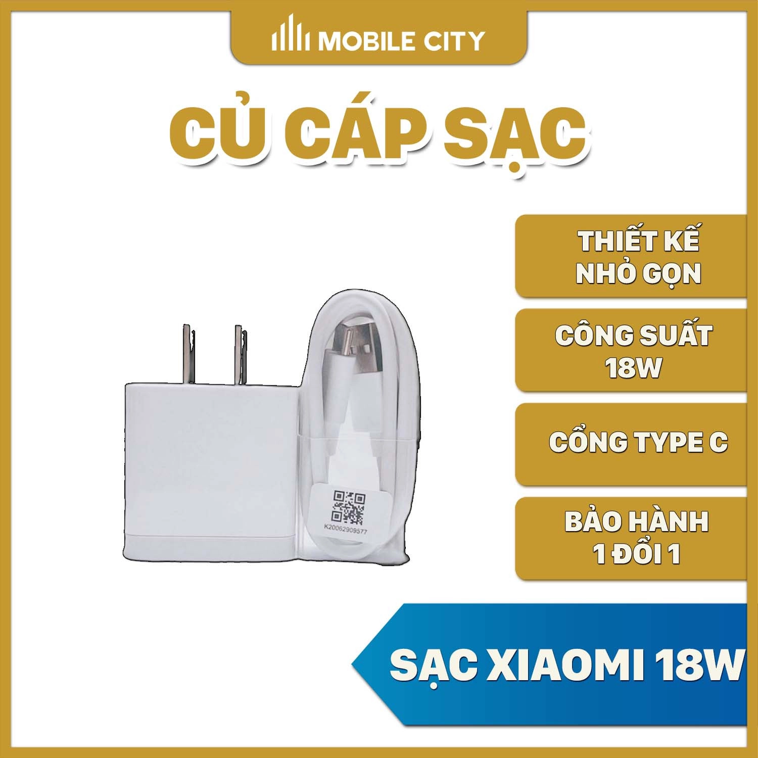 Củ cáp sạc Xiaomi 18W (Xiaomi Mi 10, Redmi K30 Pro, Redmi Note 9 Pro)