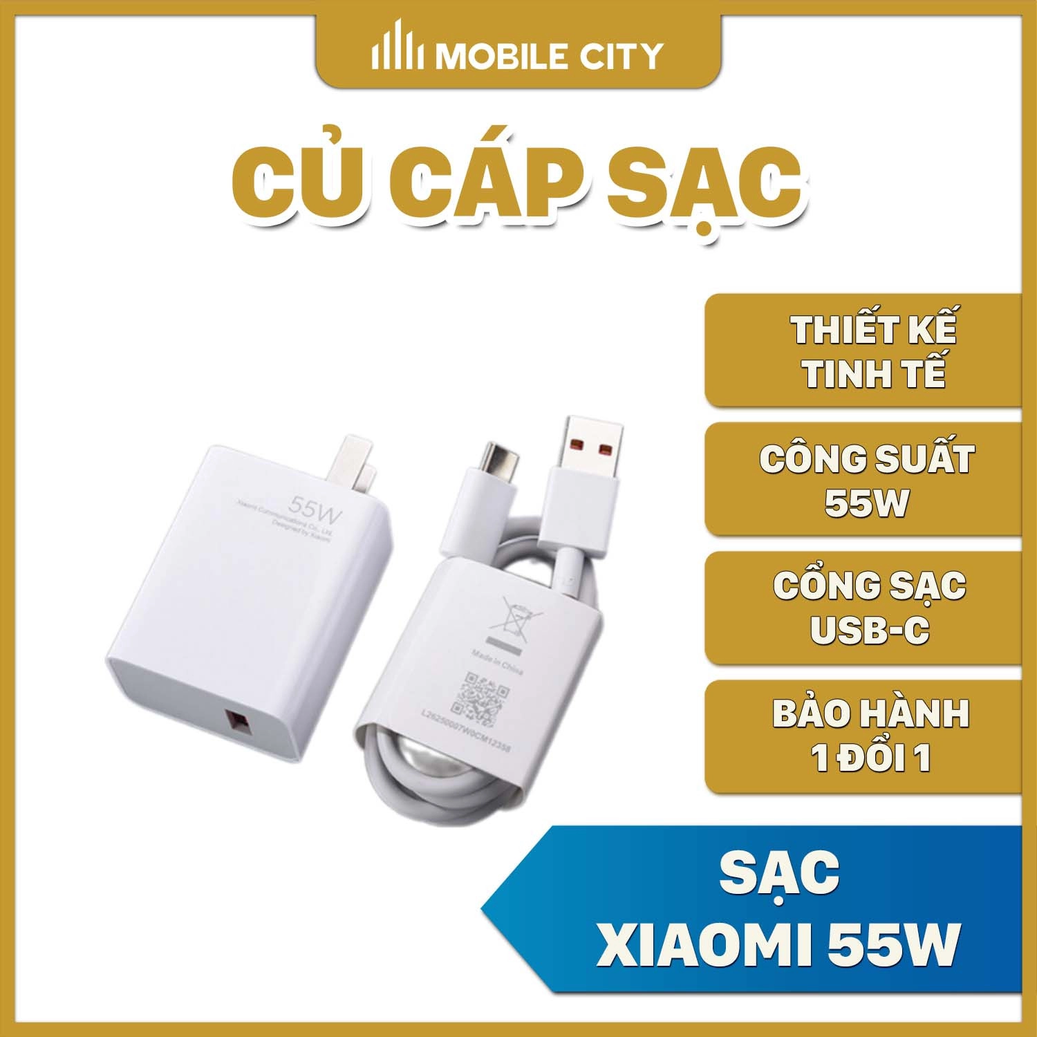 Củ cáp sạc Xiaomi 55W (Xiaomi Mi 11, Mi 10, Redmi K30 Pro, K30 5G)