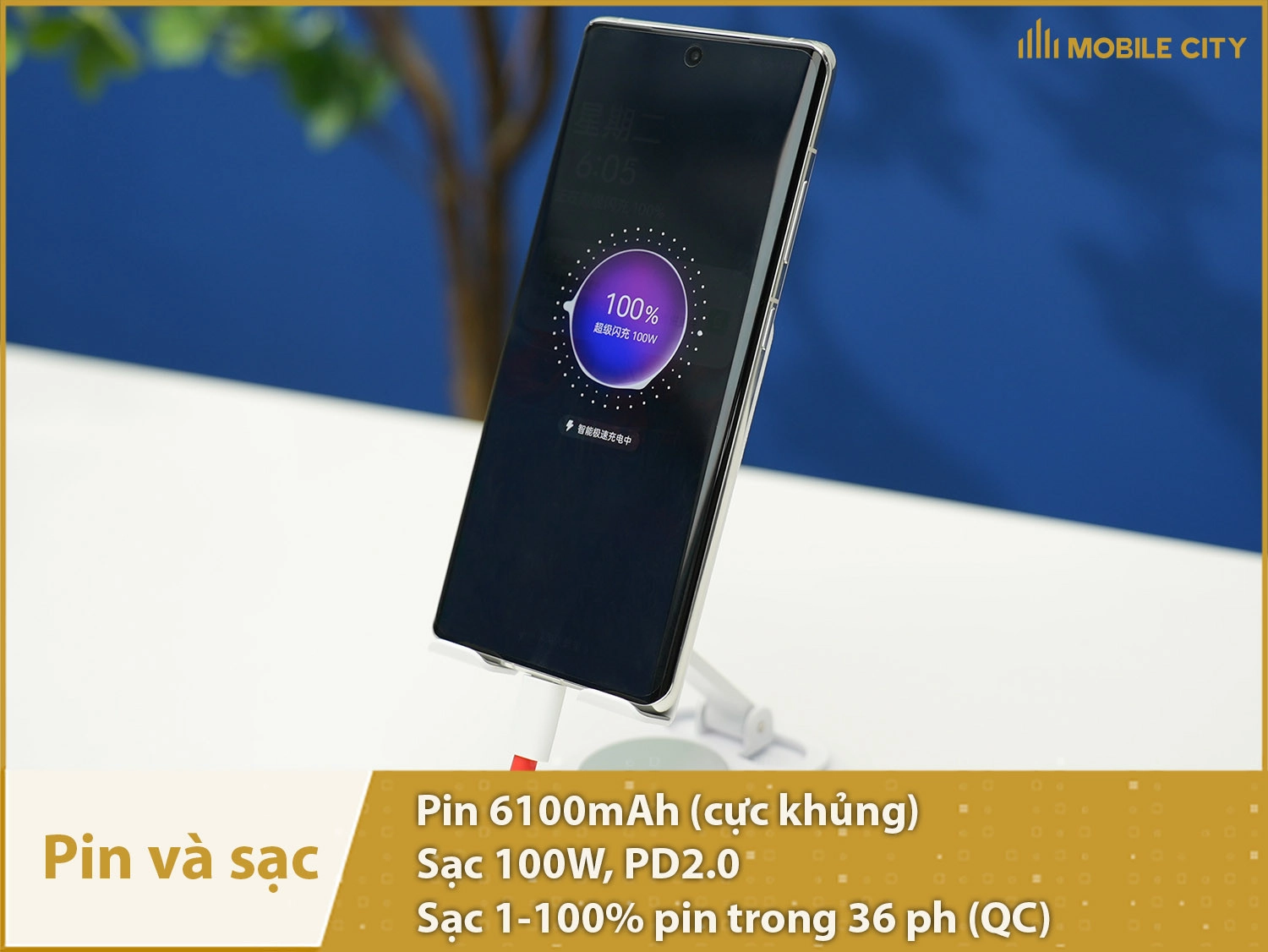 Pin cực khủng 6100mAh, sạc siêu nhanh 100W