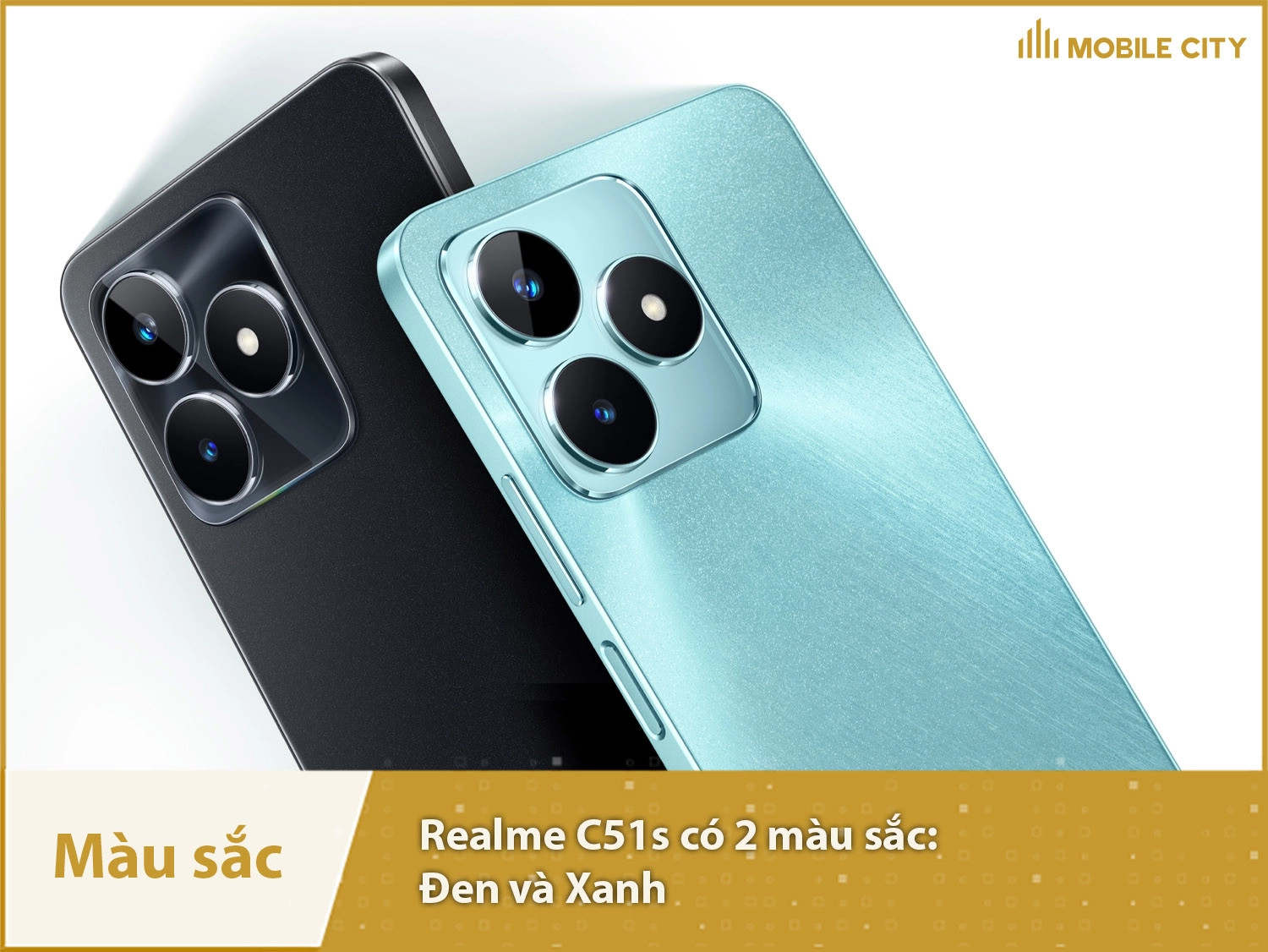 Realme C51s có 2 màu: Đen và Xanh