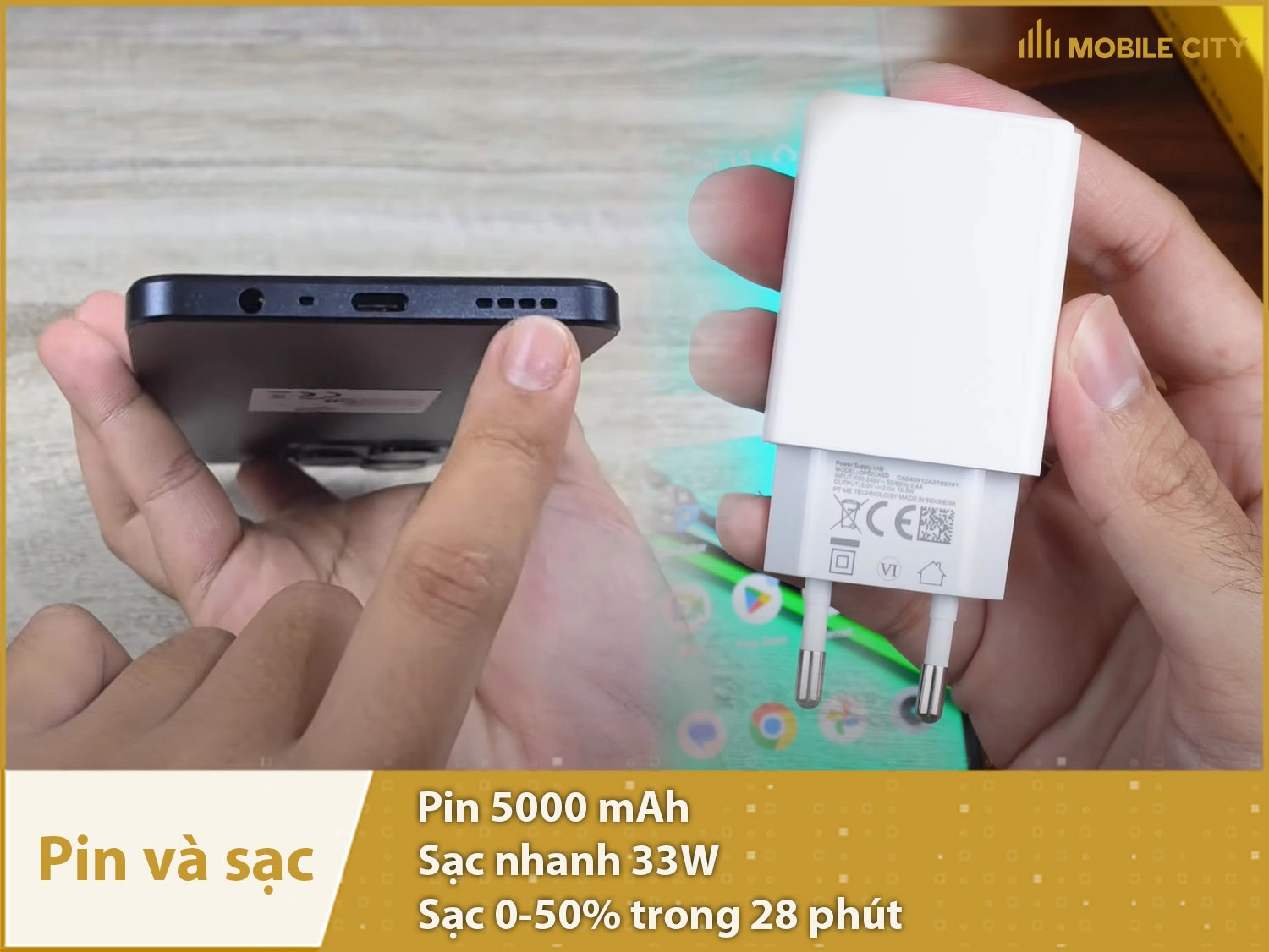 Pin dung lượng cao 5000mAh, sạc nhanh 33W (ảnh minh họa)