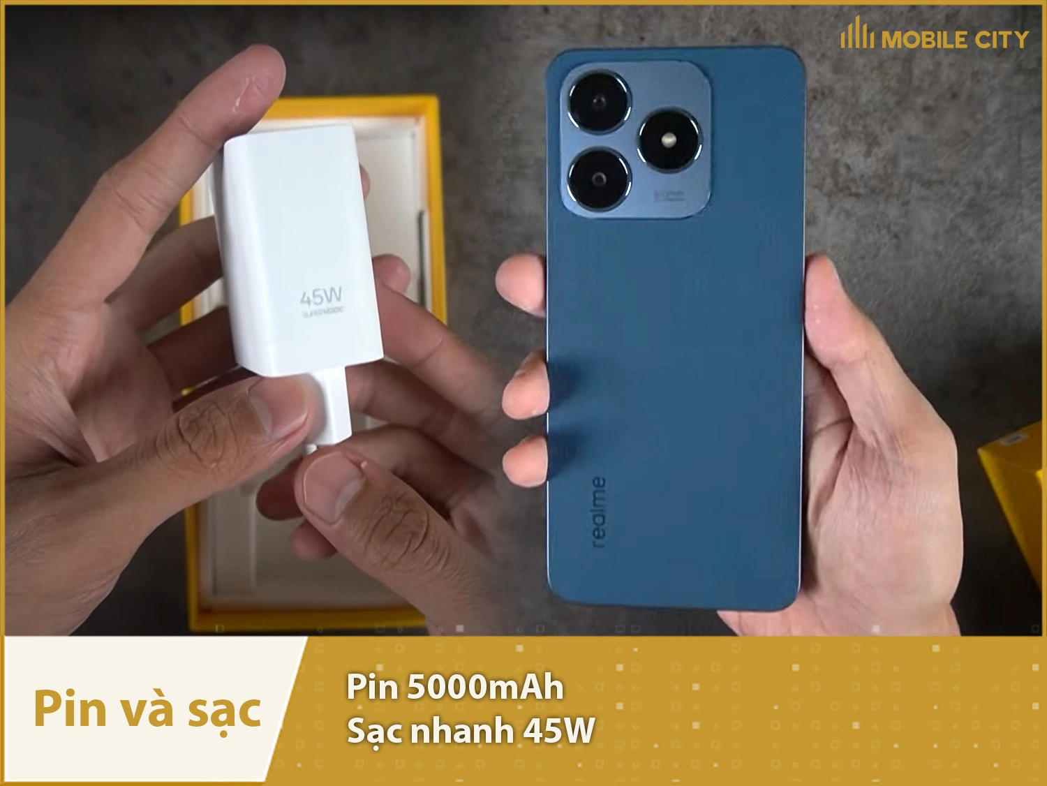 Pin trâu 5000mAh, sạc nhanh 45W