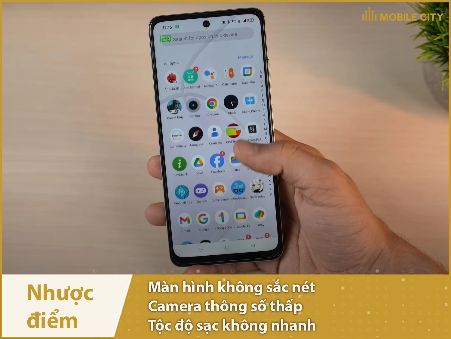 Nhược điểm Realme V60