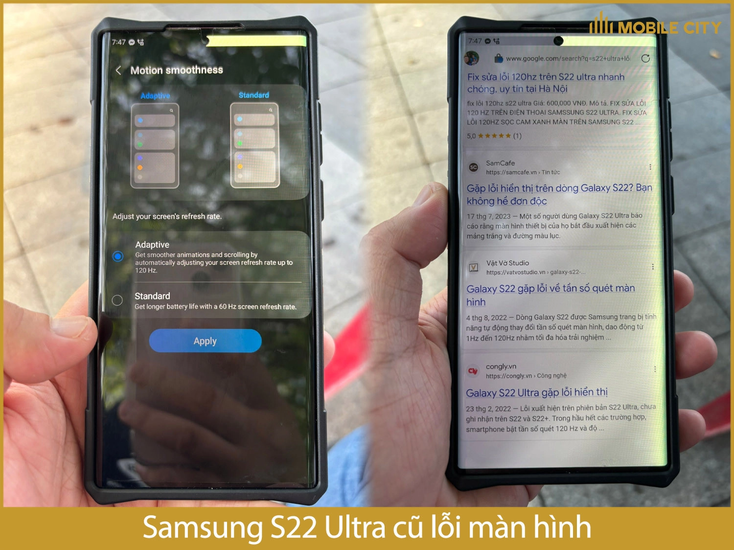 Samsung S22 Ultra bị lỗi màn hình