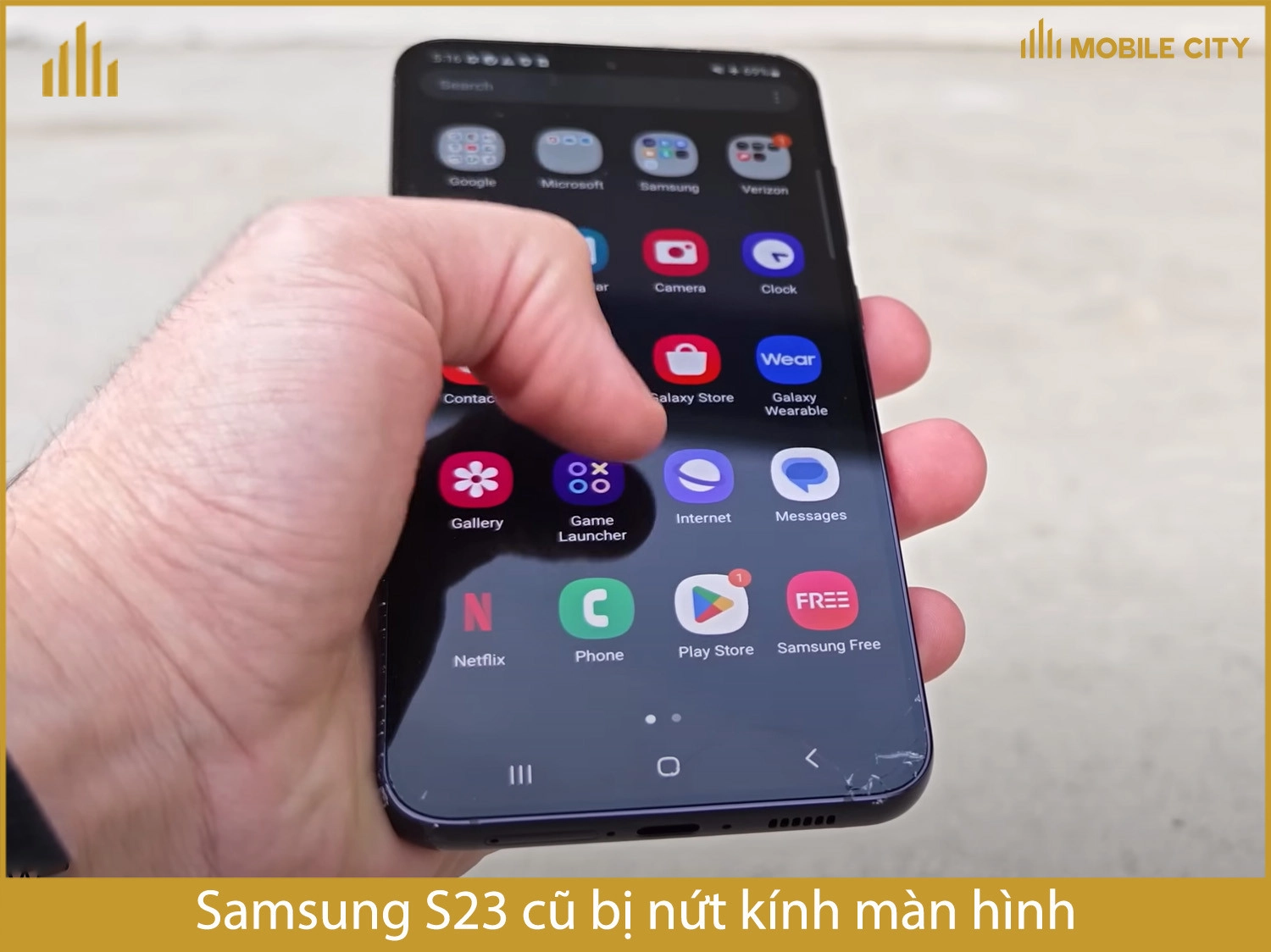 Samsung Galaxy S23 cũ nứt kính màn hình