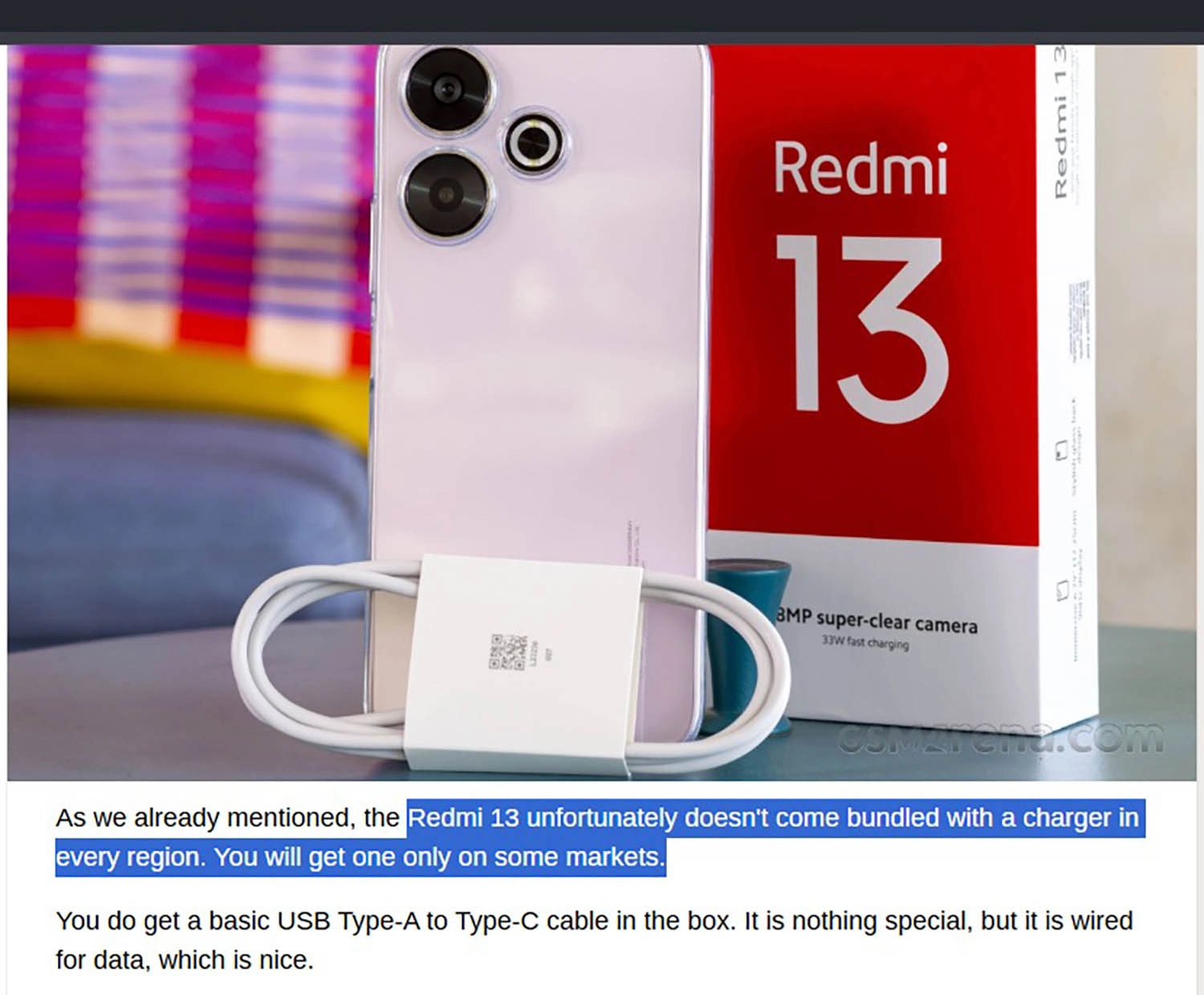 Xiaomi khuyên người dùng nên sử dụng combo sạc 33W Type-A độc lập mà họ đang bán