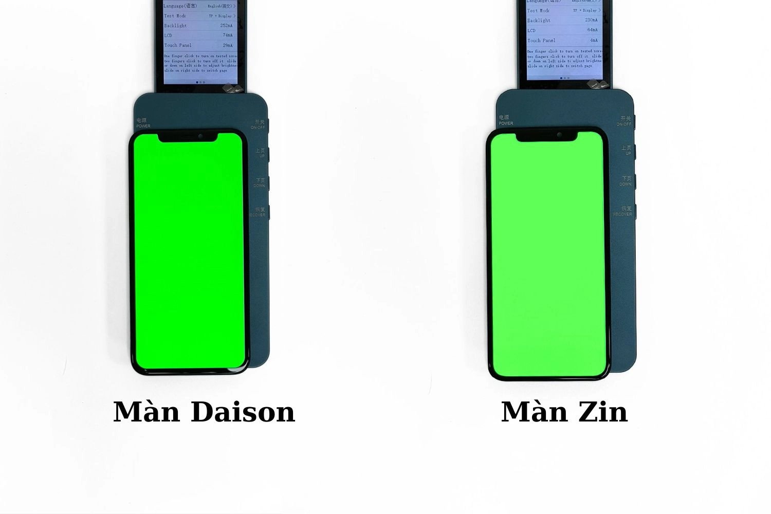 Thay màn hình Daison iPhone XS, Độ sáng trên màn hình Daison kém hơn màn Zin