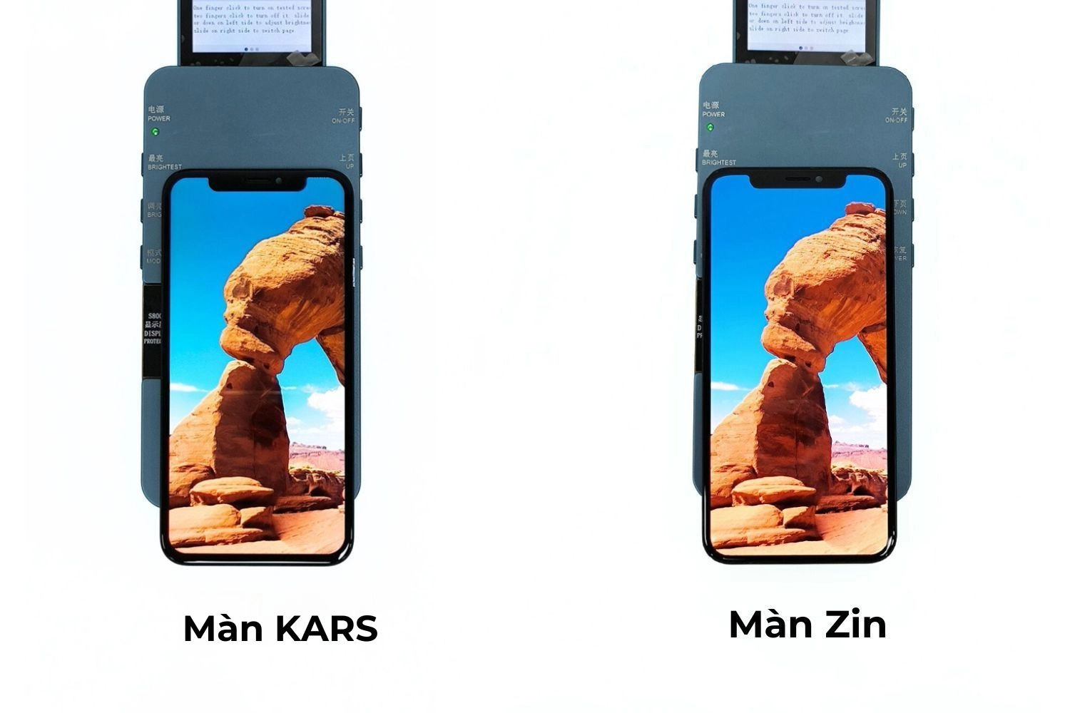 Thay màn hình KARS iPhone XS, Màn hình KASR cho độ sáng và tone màu trầm hơn màn hình Zin