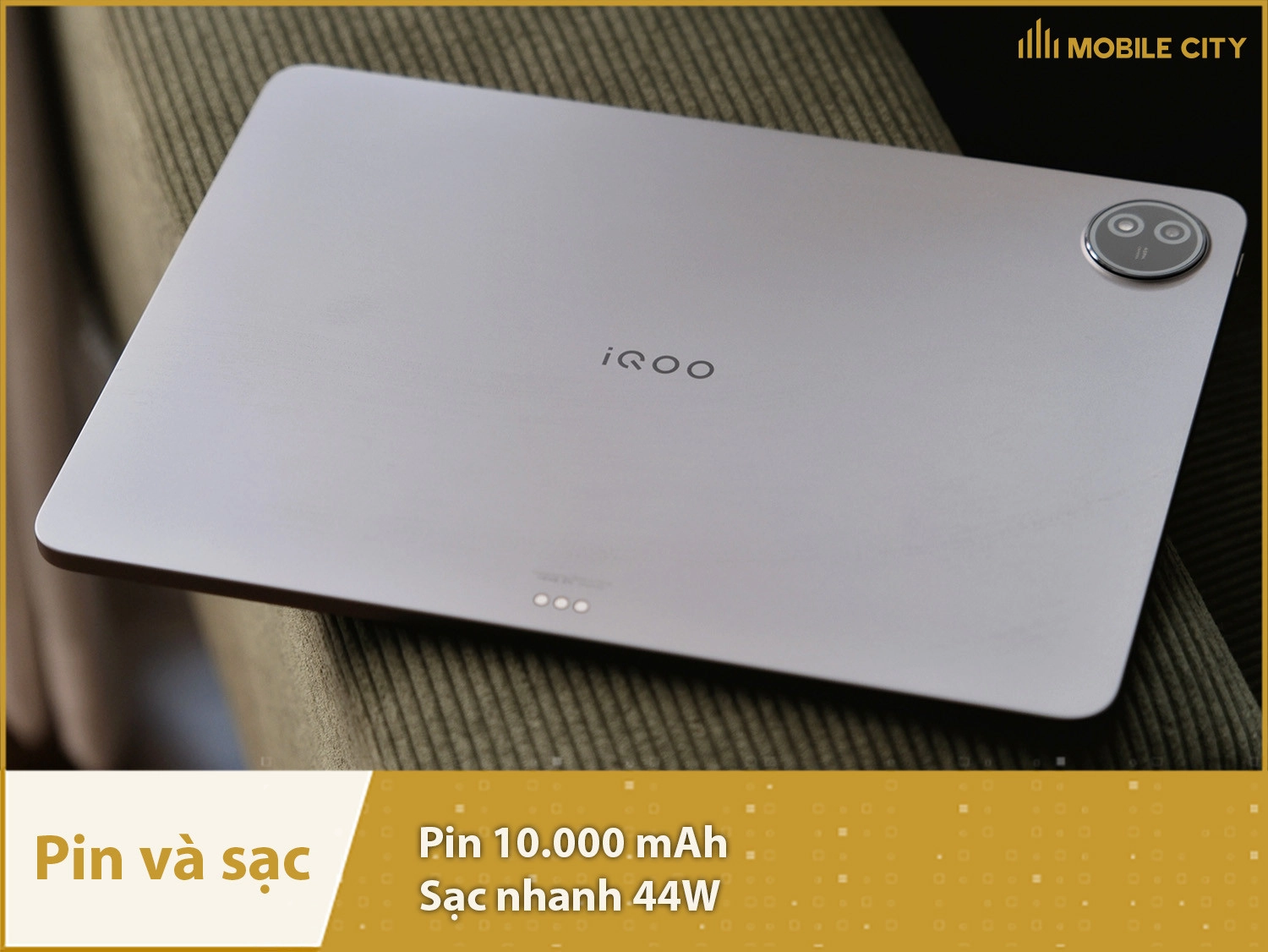 Pin trâu 10.000mAh, sạc nhanh 44W