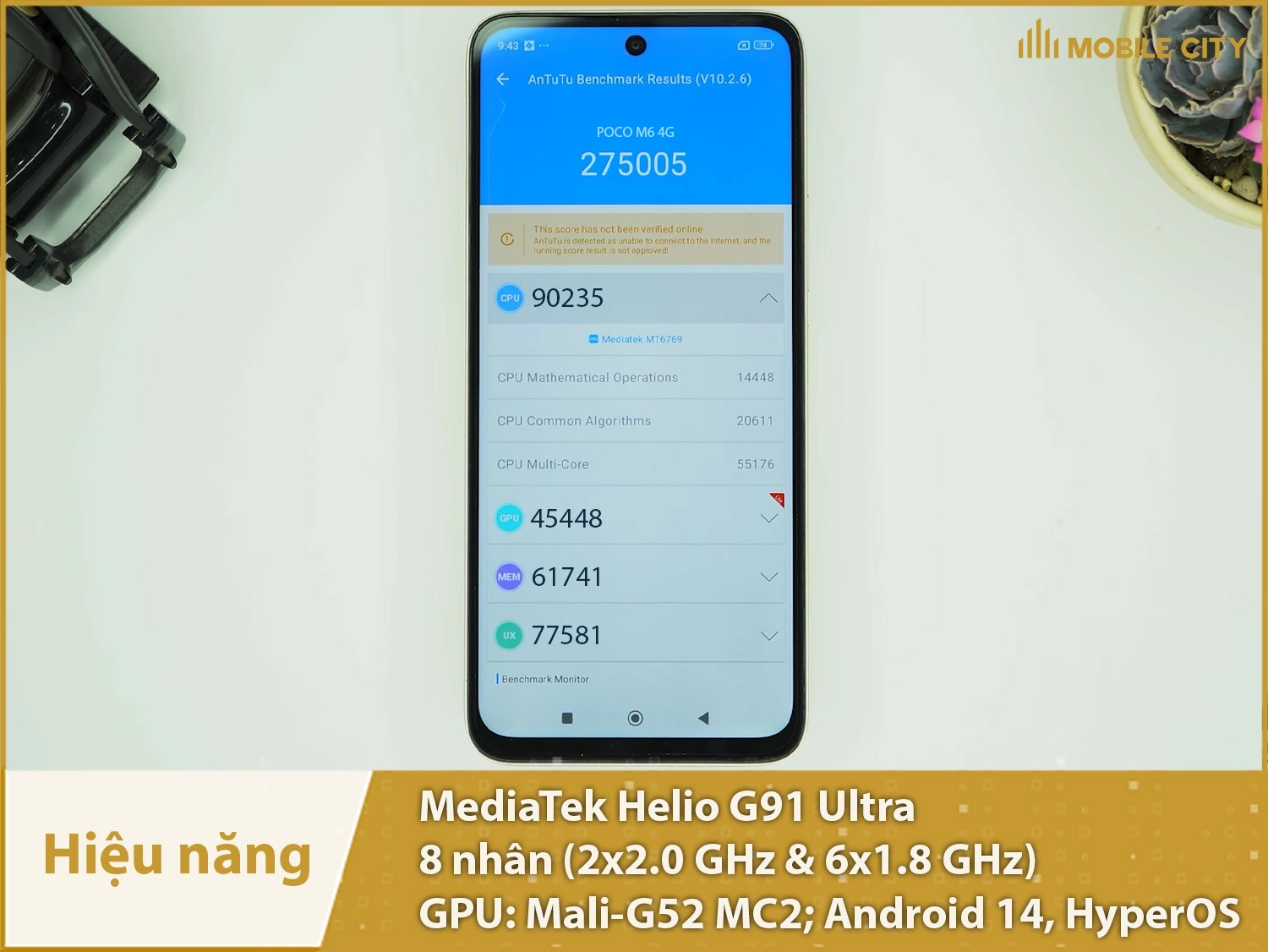 Hiệu năng mượt mà với chip Helio G91 Ultra, phần mềm HyperOS