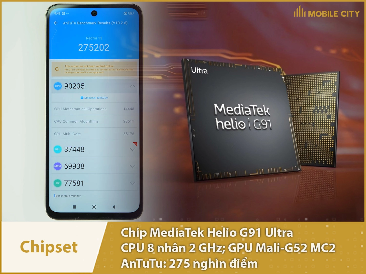 Xiaomi Redmi 13 là điện thoại đầu tiên dùng chip Helio G91 Ultra