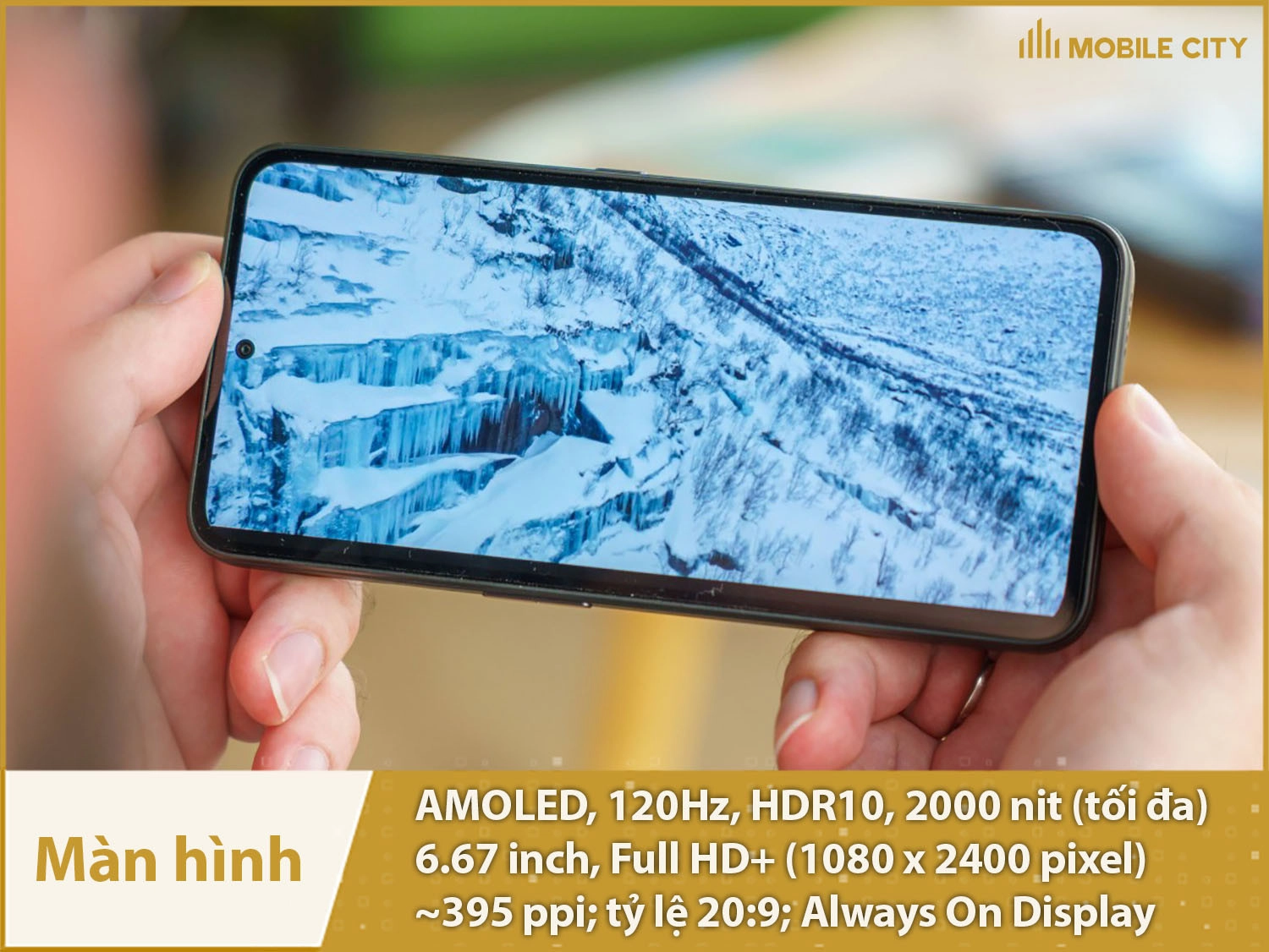 Màn hình AMOLED 120Hz, 6,67 inch độ sáng 2000nit