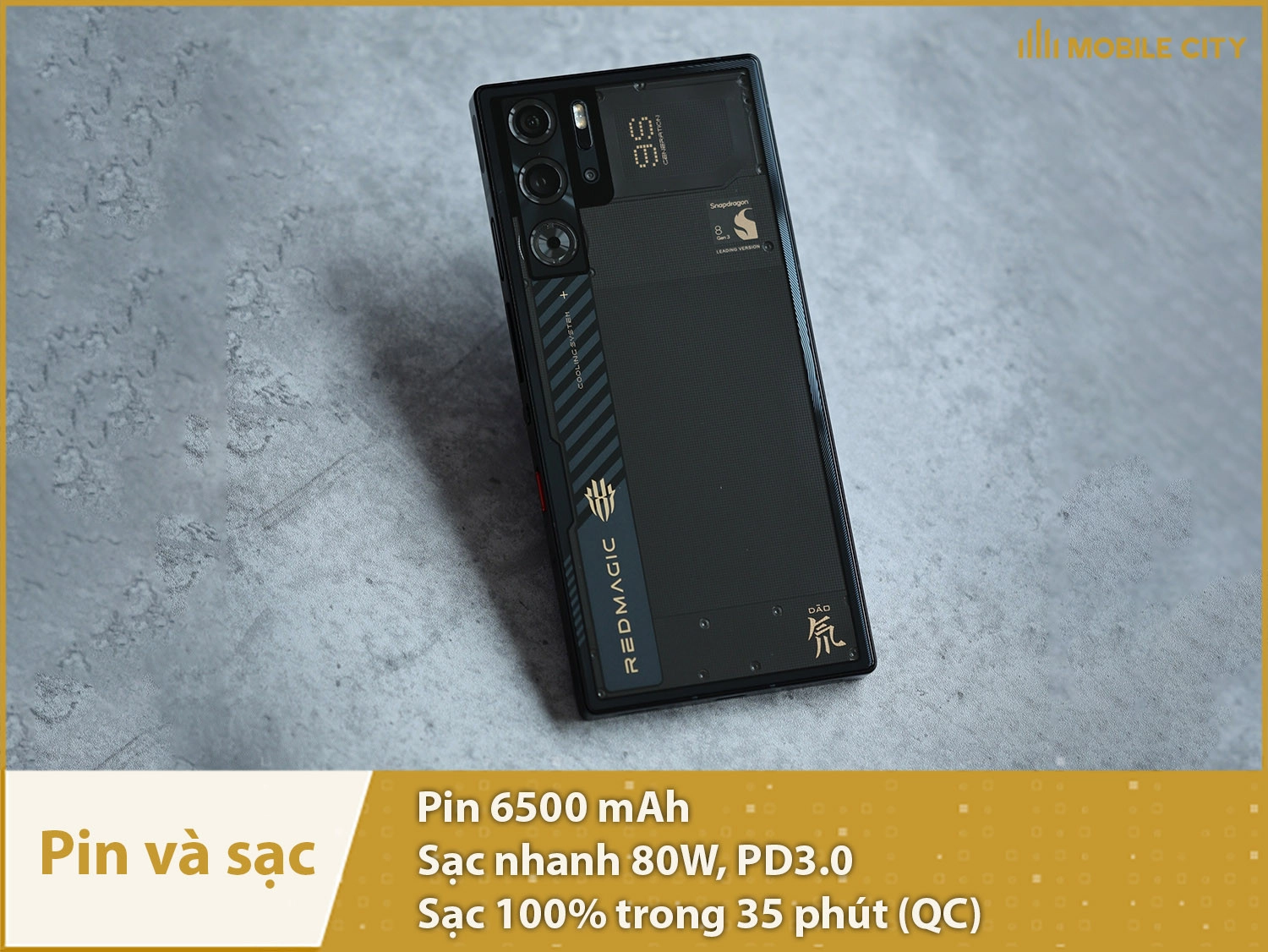 Pin khủng 6500mAh, sạc cực nhanh 80W