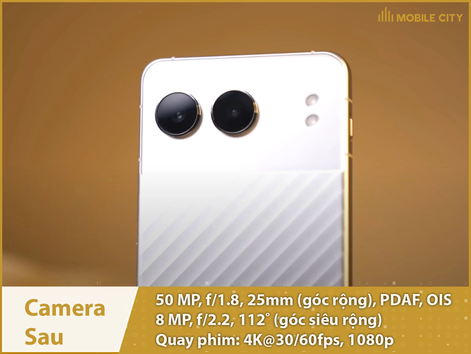 Camera chính 50MP OIS, quay phim 4K