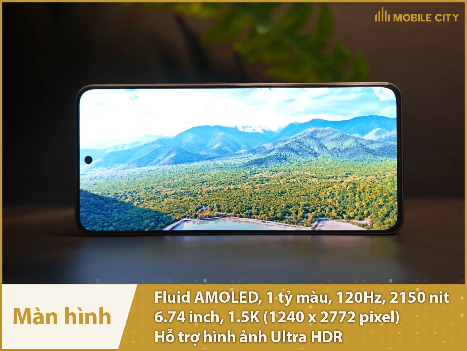 Màn hình Fluid AMOLED 1 tỷ màu, 120Hz, 1.5K và độ sáng 2150 nit