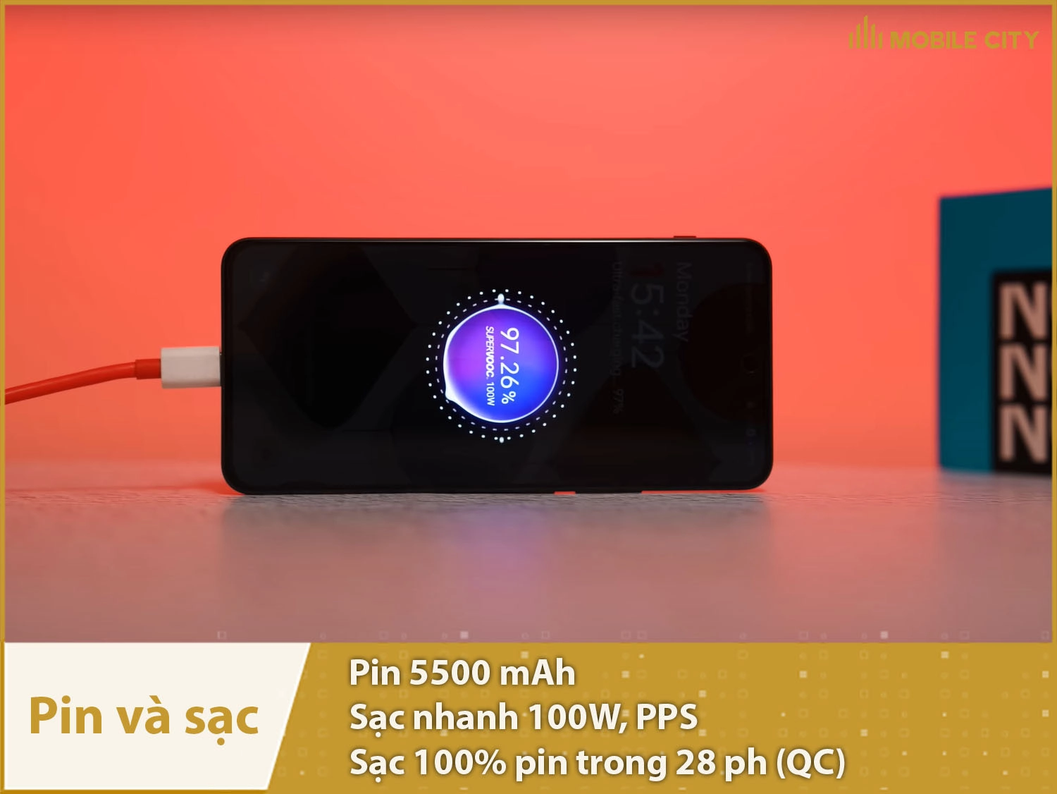 Pin dung lượng cao 5500mAh, sạc siêu nhanh 100W