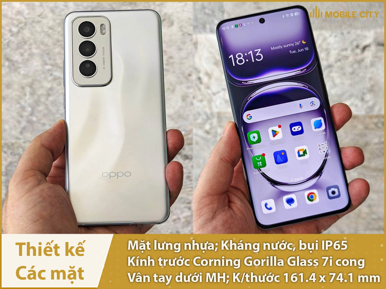 Thiết kế các mặt OPPO Reno12 5G