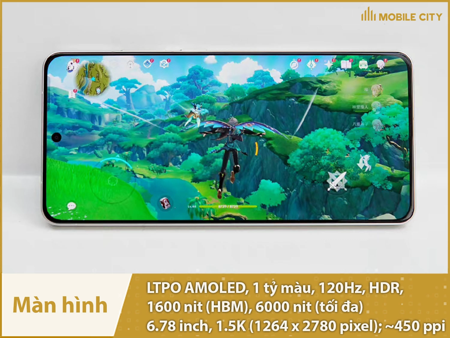 Màn hình LTPO AMOLED 1 tỷ màu, 120Hz siêu sáng 6000nit