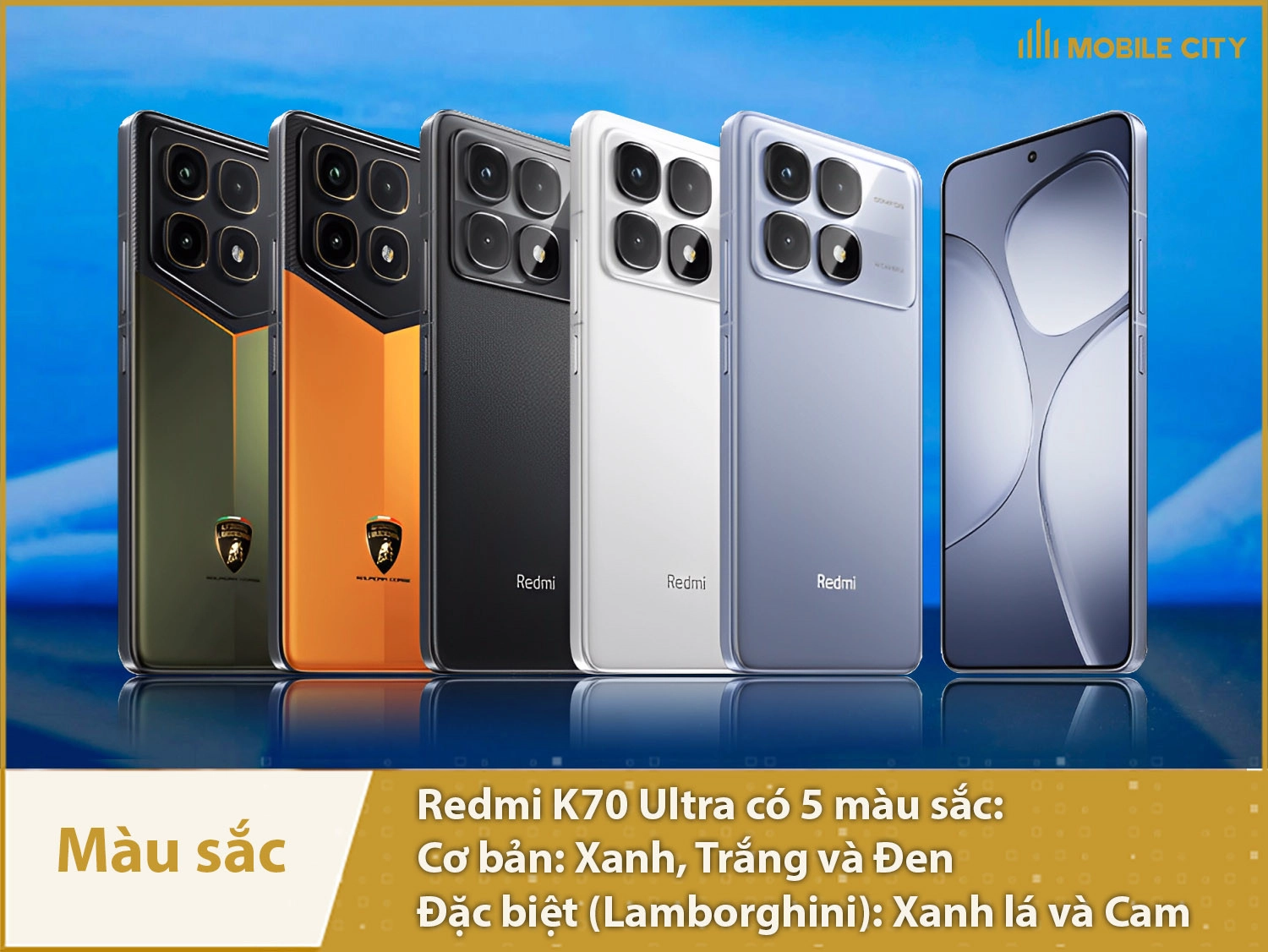 Redmi K70 Ultra có 5 màu sắc