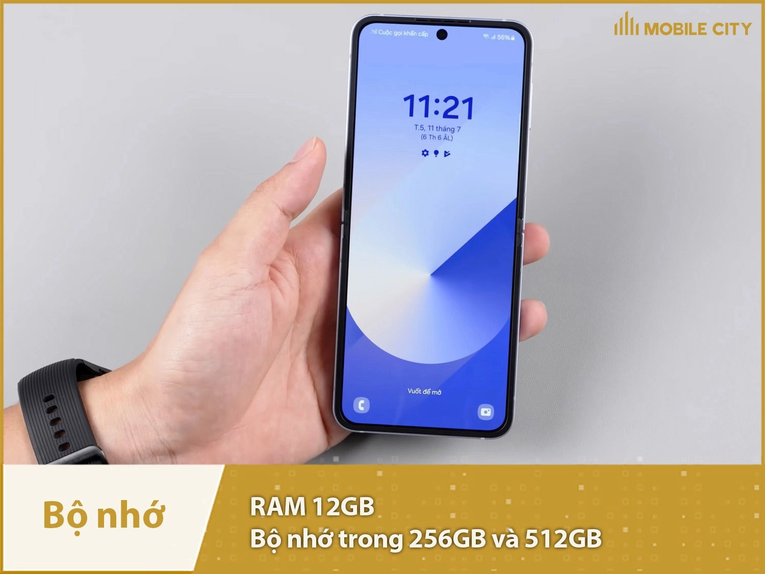 Galaxy Z Flip6 có 2 phiên bản bộ nhớ: 12-256GB và 12-512GB