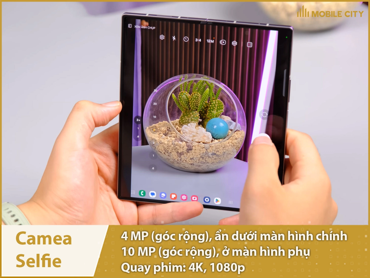 Camera selfie 4MP (ẩn dưới màn hình chính); 10MP ở màn hình phụ