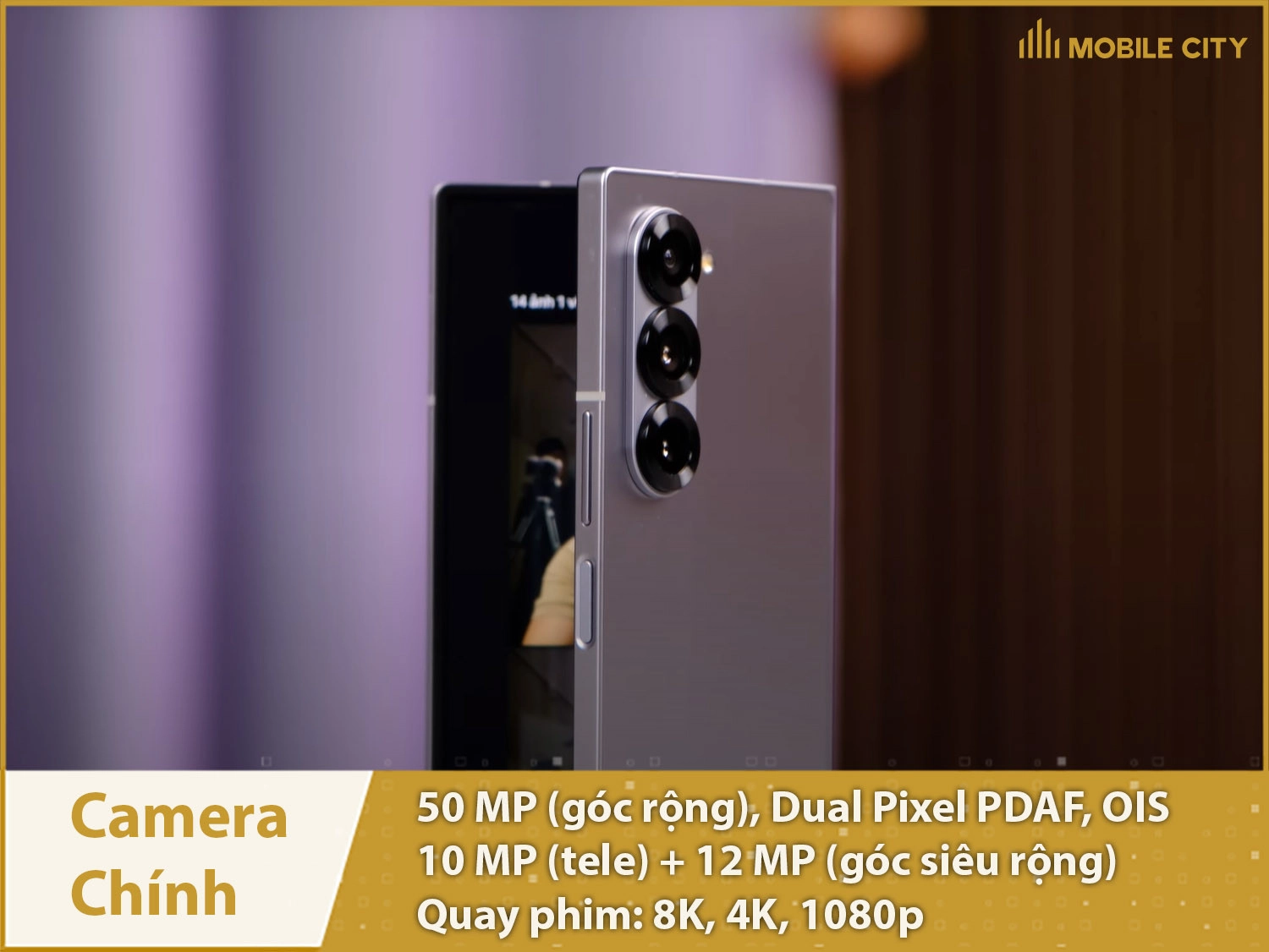 Camera 3 ống kính lên tới 50MP phía sau