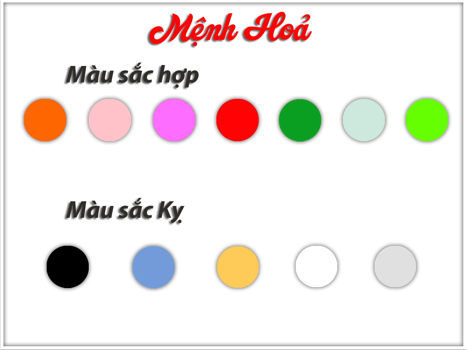 Bảng màu mệnh Hỏa