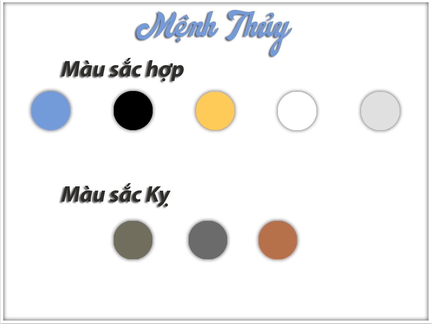 Bảng màu mệnh Thủy