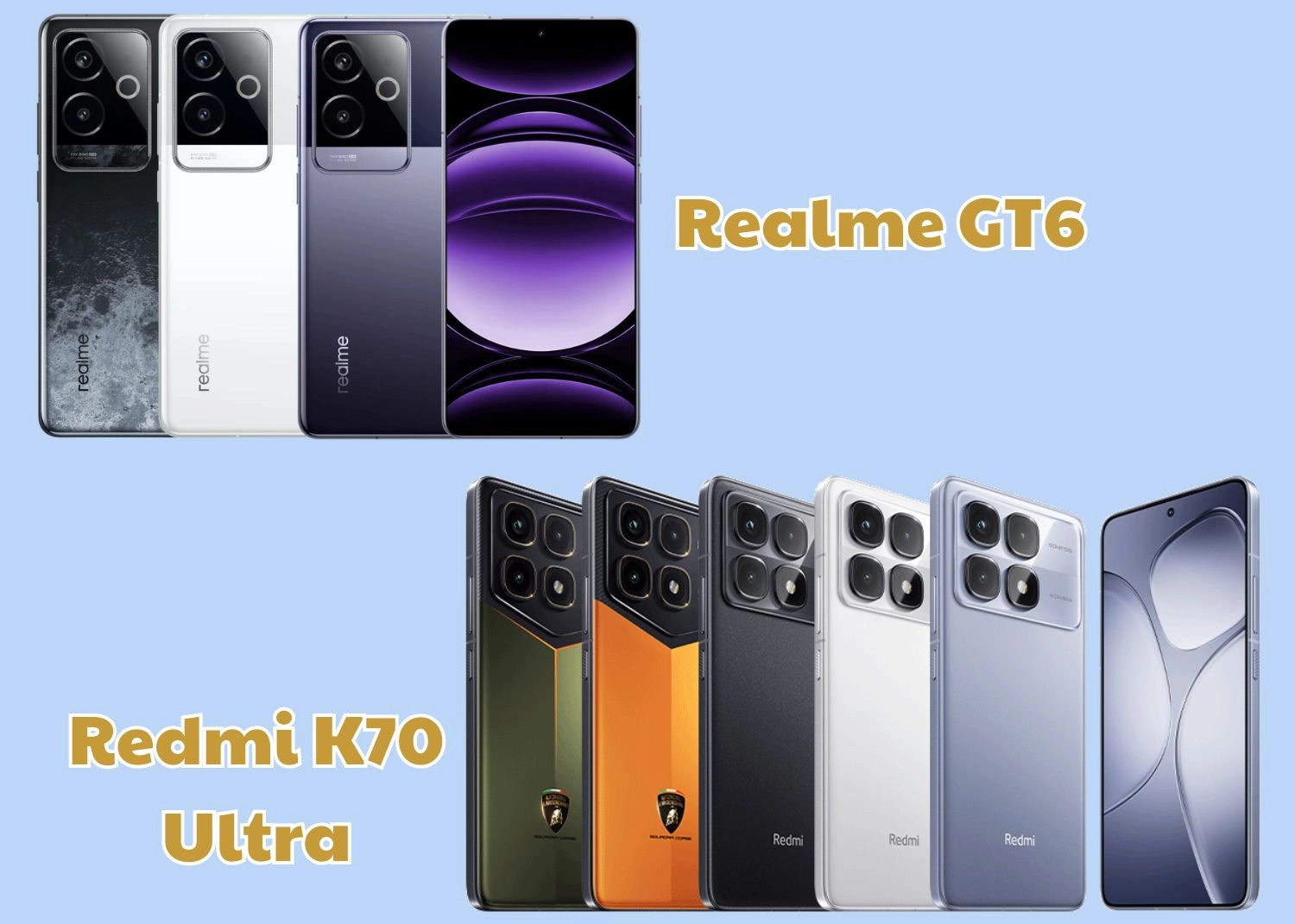 Màu sắc của Redmi K70 đa dạng hơn Realme GT6