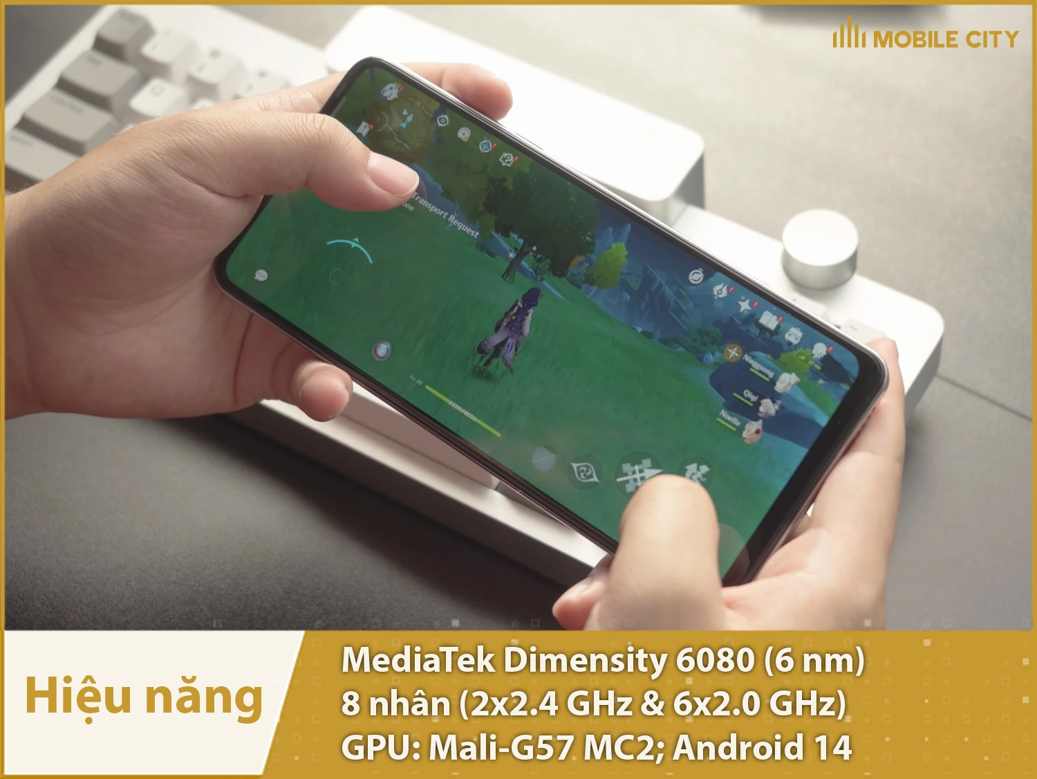 Hiệu năng mượt mà với Dimensity 6080, Android 14 mới nhất