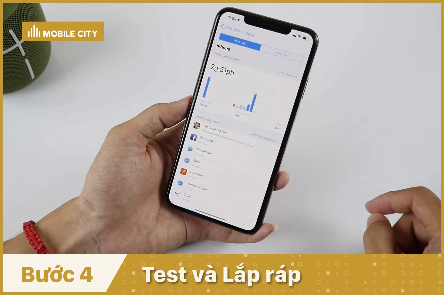 Thay Pin EU iPhone XS Max, test và lắp ráp