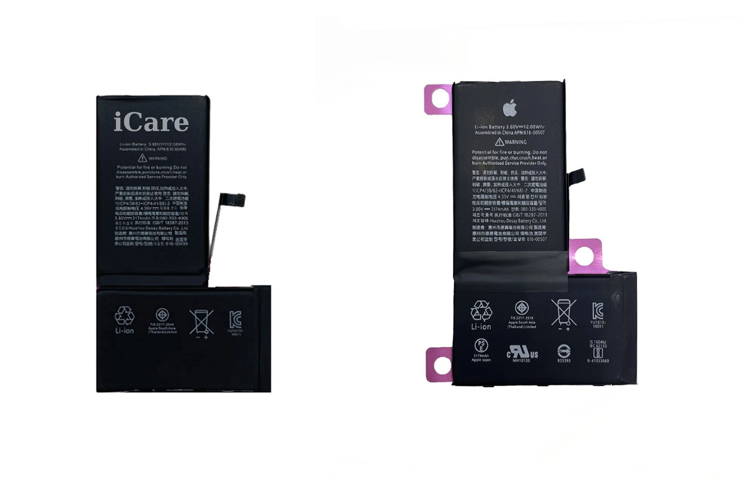 Thay Pin iCare iPhone XS Max, So sánh Pin iCare và Pin Zin Apple