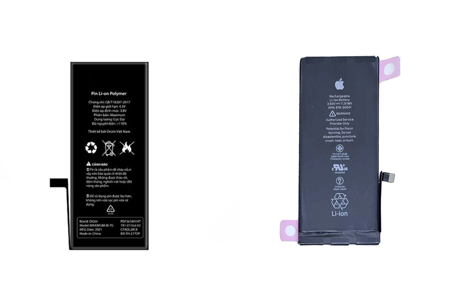 Thay Pin Orizin iPhone 11, So sánh Pin Zin Apple với Pin Orizin
