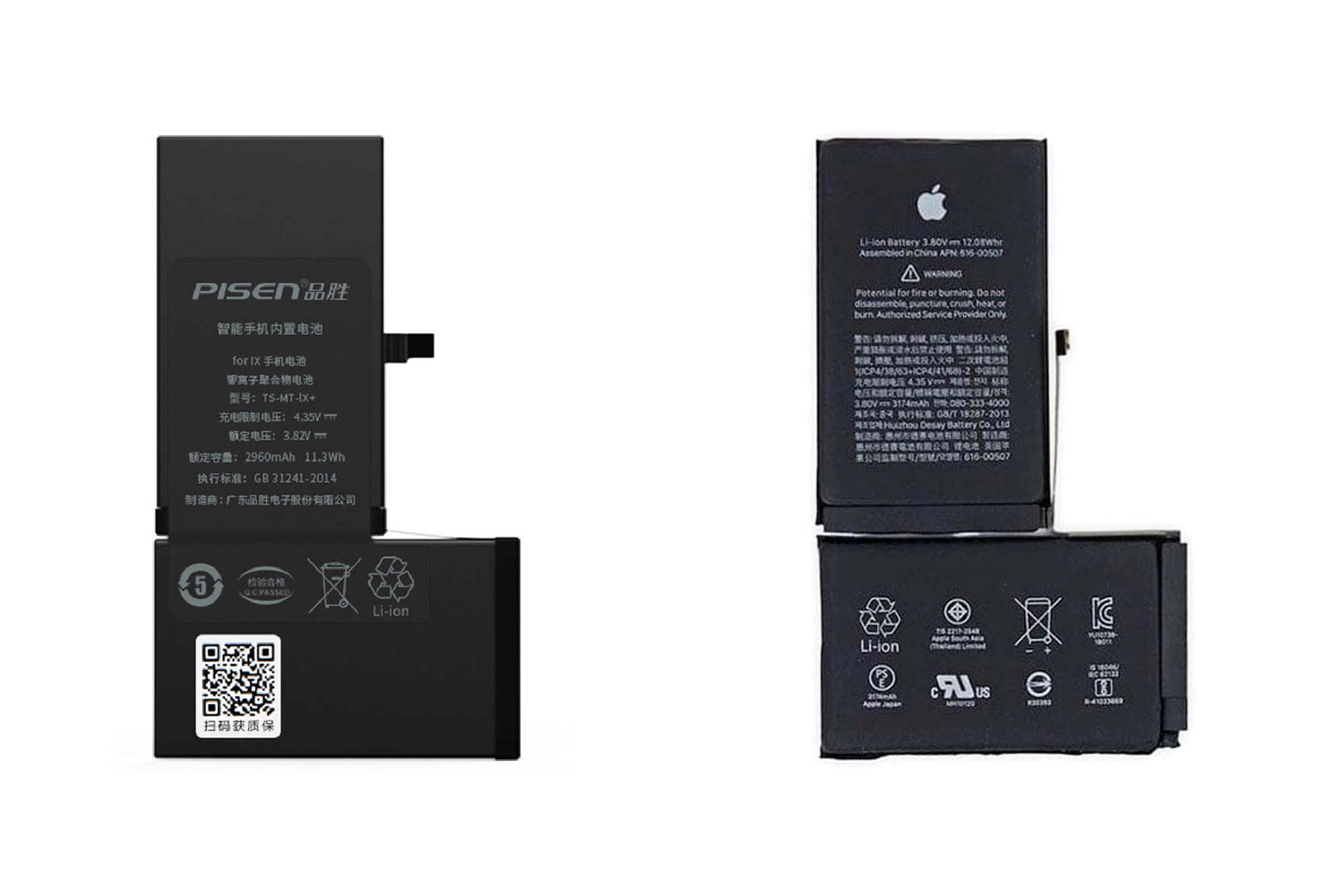Thay Pin Pisen iPhone XS Max, So sánh Pin Zin Apple với Pin Pisen