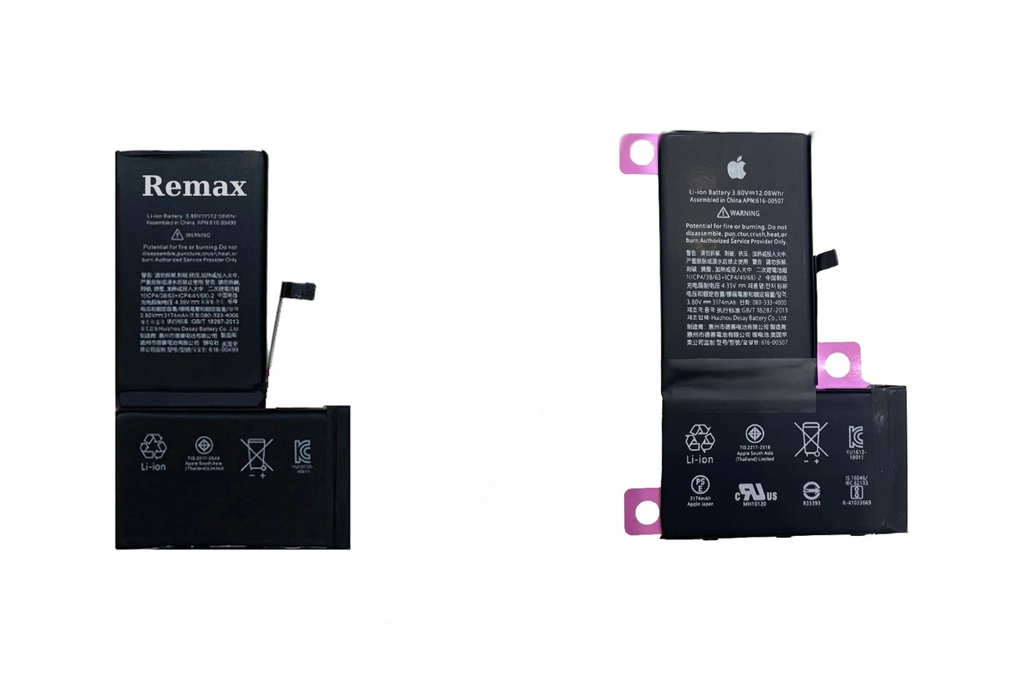 Thay Pin Remax iPhone XS Max, So sánh Pin Remax và Pin Zin Apple