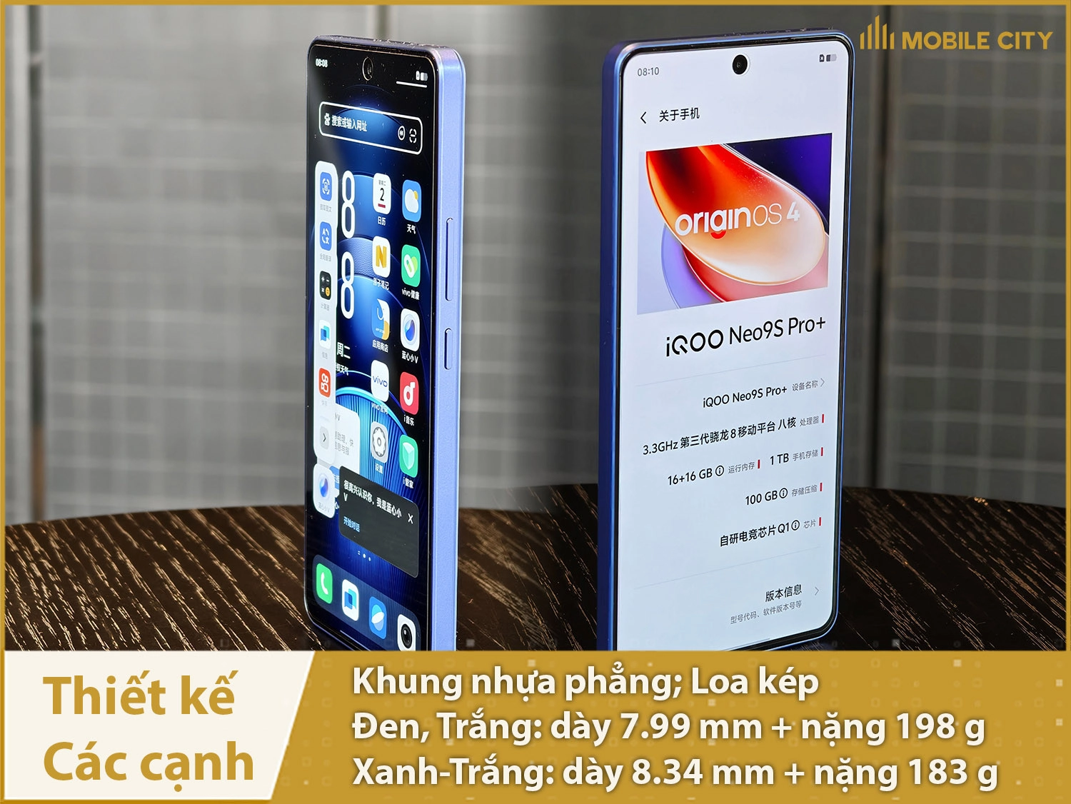 Khung viền vuông vức, iQOO Neo 9S Pro Plus mỏng và nhẹ