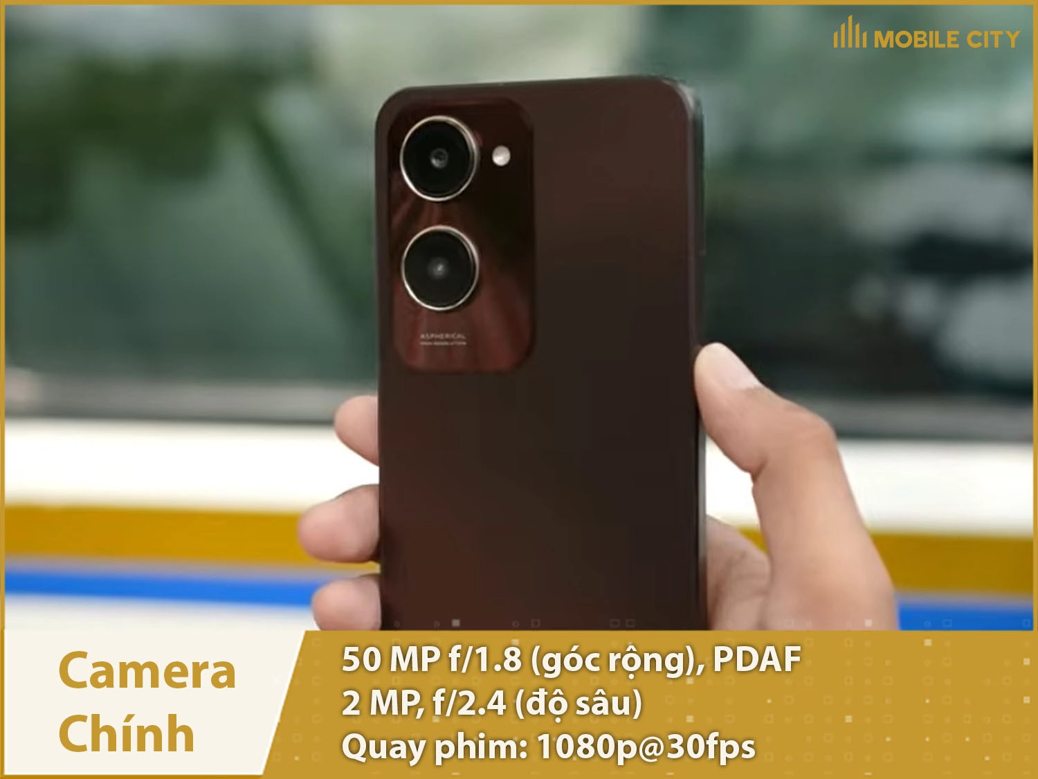 Camera 50MP, quay phim 1080p sắc nét