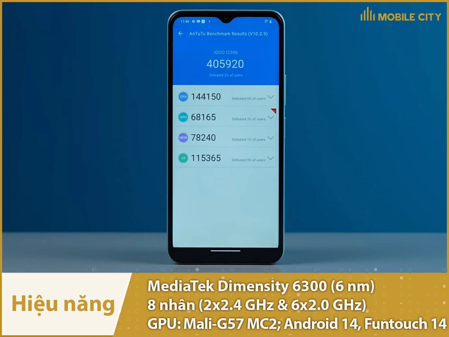 Hiệu năng khá mạnh với chip Dimensity 6300