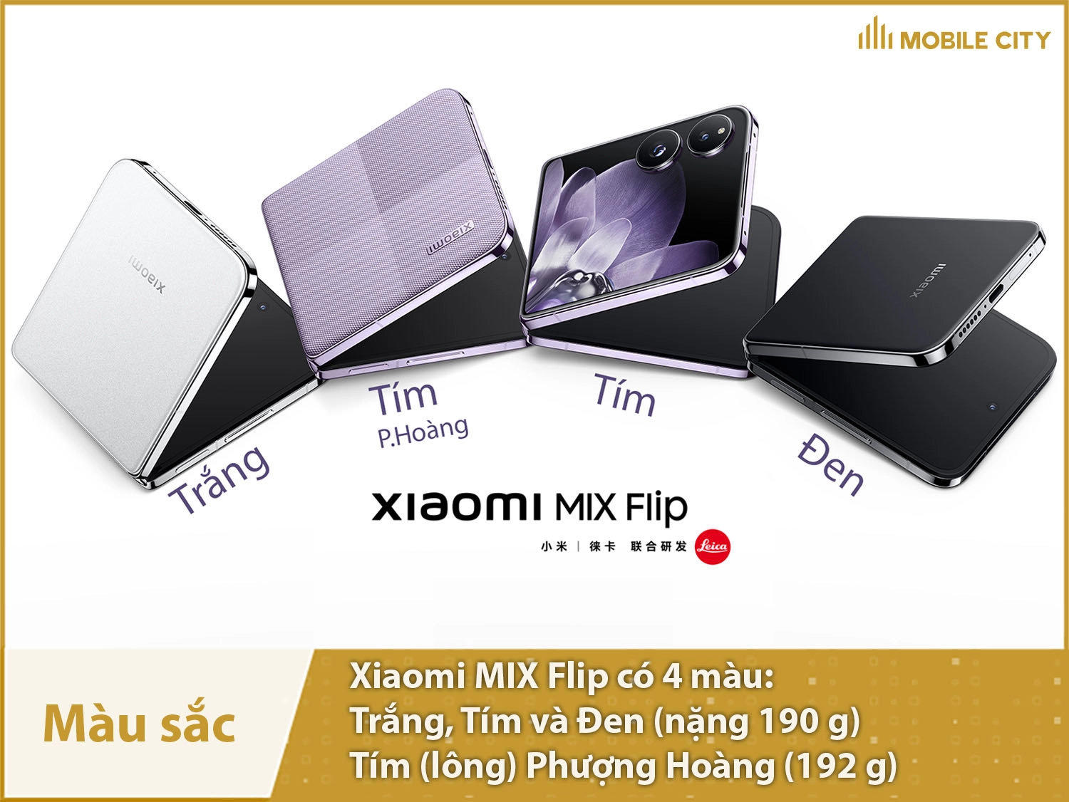 Xiaomi Mix Flip cung cấp 4 màu sắc