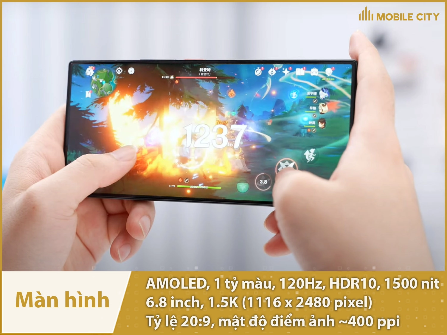 Màn hình 6.8 inch không khiếm khuyết