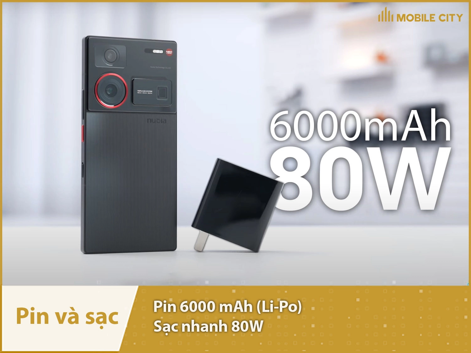 Pin khủng 6000mAh, sạc nhanh 80W